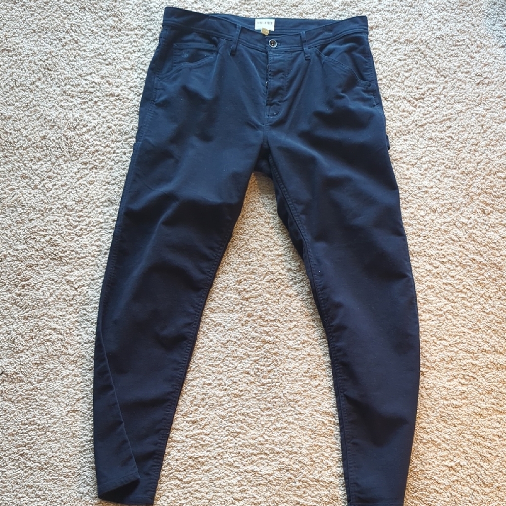 Todd Snyder Dark Navy Button-Front Pants